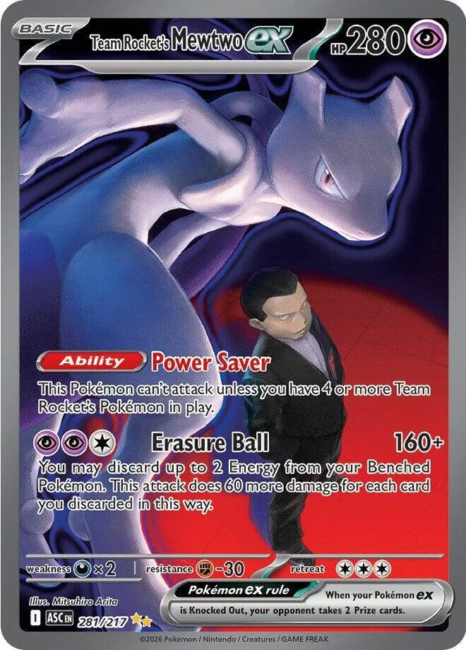 Team Rocket's Mewtwo ex card
