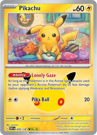 30th Celebration (M6a) #028 Pikachu Rare