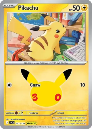 30th Celebration (M6a) #031 Pikachu Rare