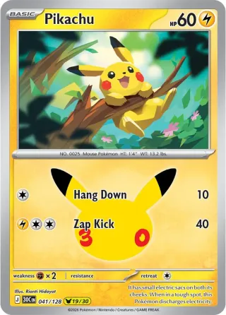 30th Celebration (M6a) #041 Pikachu Rare