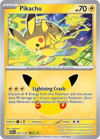 30th Celebration (M6a) #051 Pikachu Rare